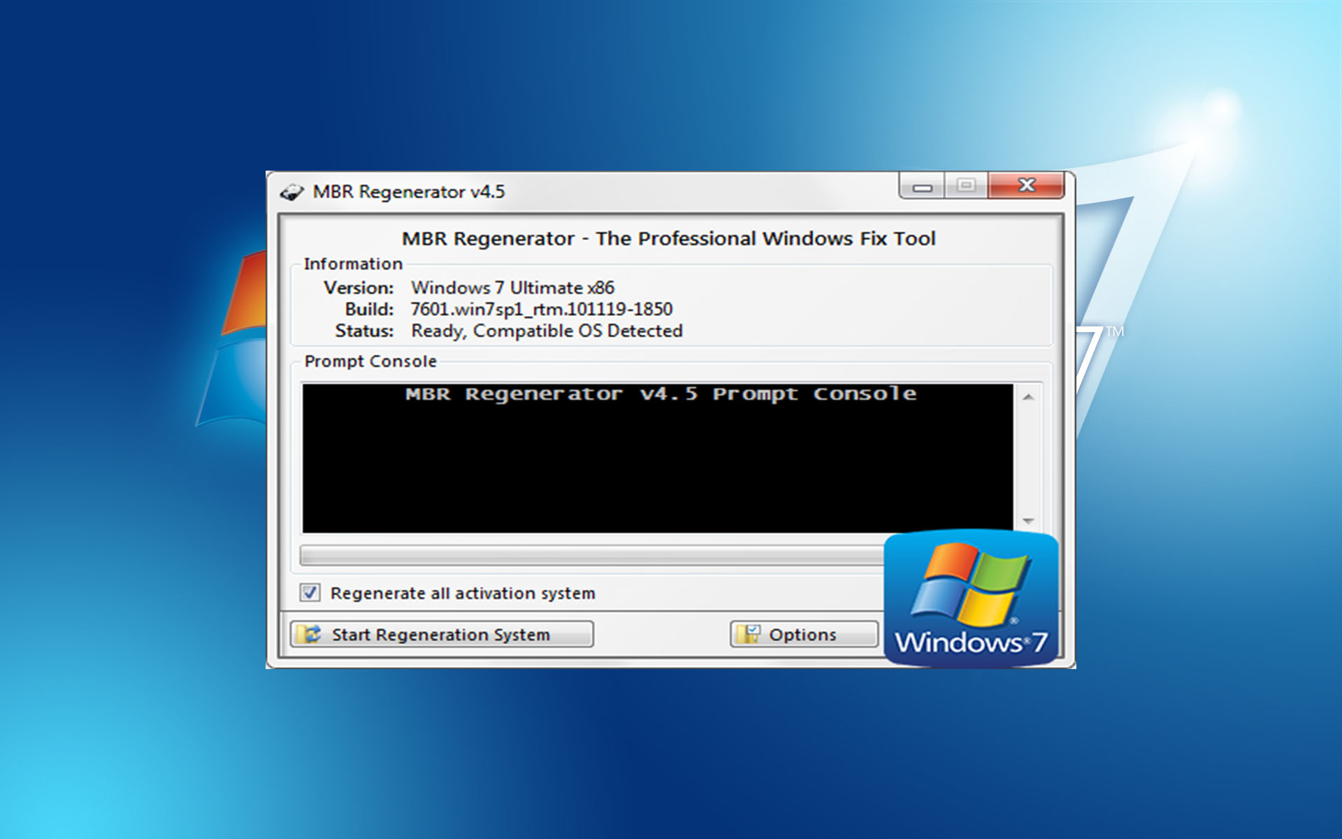 windows 7 mbr regenerator ultima versiune 2012