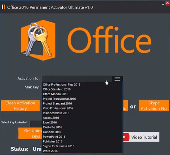 Активация office 16